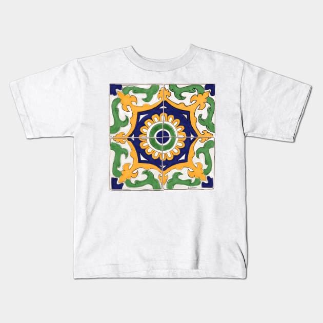 Rio Azul Talavera Kids T-Shirt by kschowe